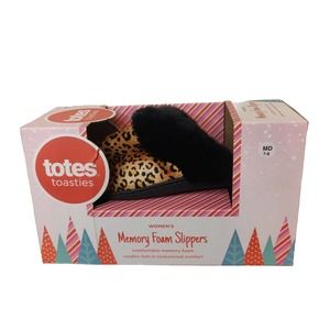 Totes Toasties NEW Women's Memory Foam Slippers Size M/7-8 Animal Print